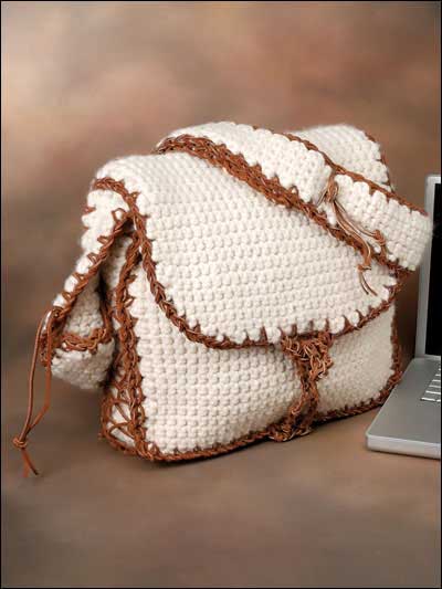 ... - Crochet Purse Patterns - Messenger Laptop Bag Free Crochet Pattern