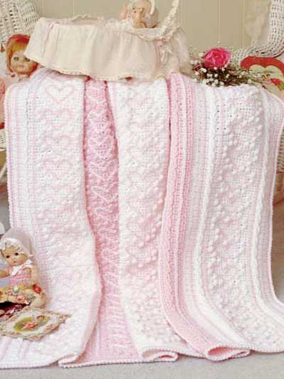 Crochet Afghans  Crochet Baby Blanket Patterns  Heart Strings Afghan