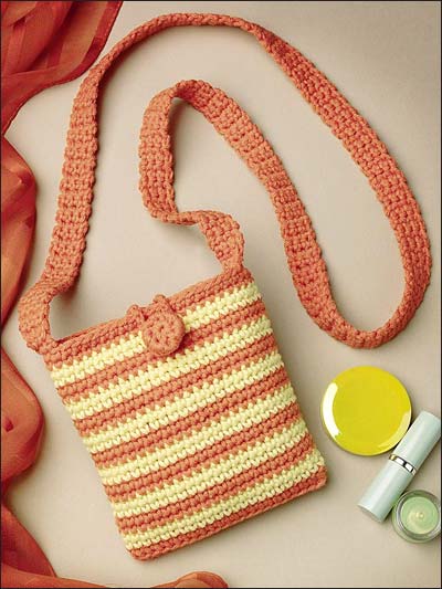 Little Striped Shoulder Bag -- Free Beginner Crochet Pattern