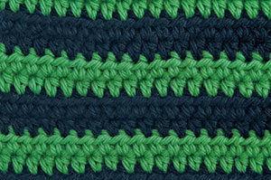 Unfelted half double crochet swatch.