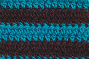 unfelted half double crochet swatch