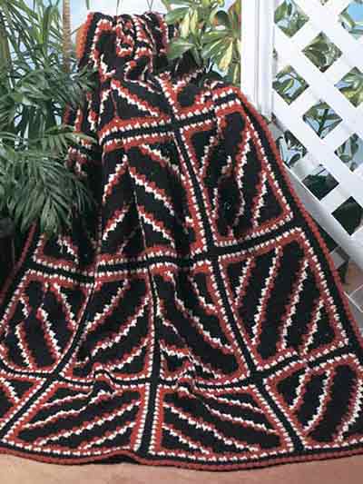 Navajo Diagonal Squares Crochet Afghan Pattern