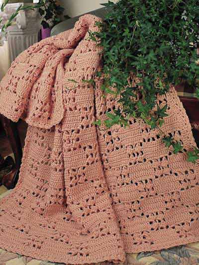 Checkerboard Lace Crochet Afghan Pattern