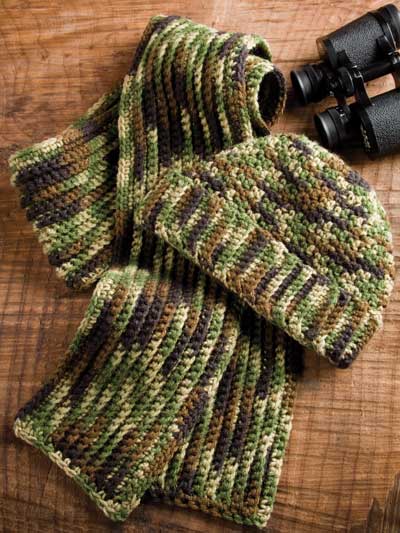 Man's Camo Hat & Scarf Crochet Pattern