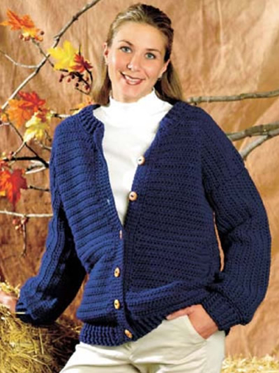 Cardigan With Wooden Buttons free crochet pattern