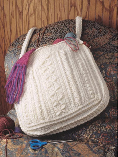 Aran Sampler Crochet Tote Pattern