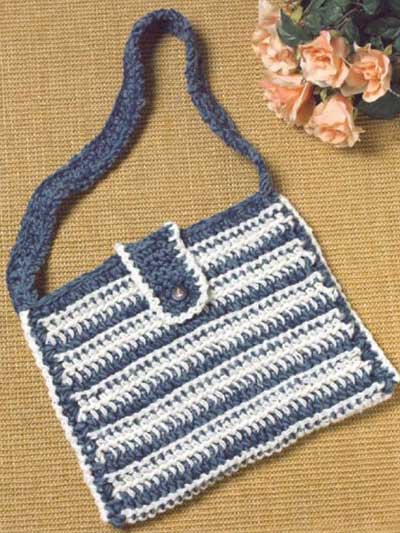 Denim Stripes Crochet Tote Pattern